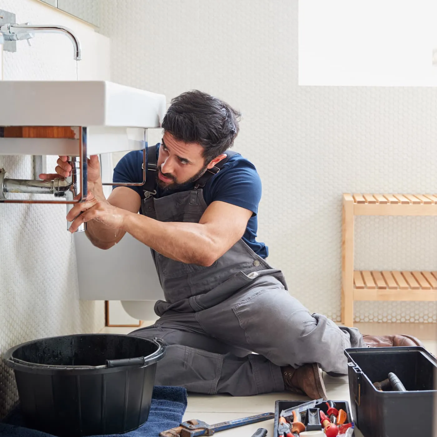 Plumber working
